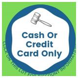 Payments-Cash or Credit Cards Only