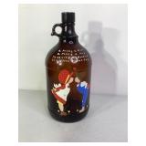 Hand Painted Brown Glass Jug