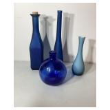 Blue Art Glass Style Vases