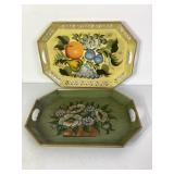 Metal Serving Trays Hand Painted Still Life