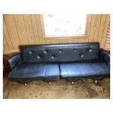 1960s Black Whiskey Barrel Legged Sofa
