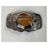 Belt Buckle with Polished Stone