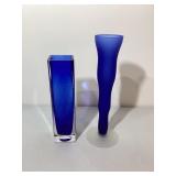 Cobalt Blue Art Glass Vases