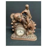 Vintage Copper Bucking Horse Wind Up Clock
