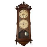 Antique Ithaca Calendar Clock Co Bank Wall Clock