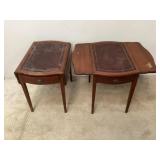 Matching Mahogany Dropleaf End Tables