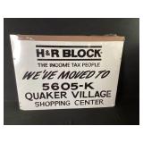 H & R Block Metal 2 Sided Sign