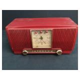Vintage General Electric Red Clock Radio