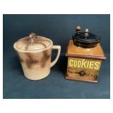 Coffee Grinder & Coffee Cup Cookie Jars