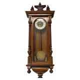 Antique English Walnut Double Weighted Clock
