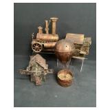 Brass & Copper Musical Figurines, Train, Balloon