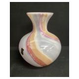 Vintage Italian Hand Decorated Art Glass Vase