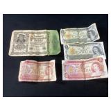 Vintage Foreign Paper Money