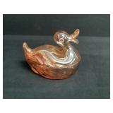 Carnival Glass Duck On The Nest
