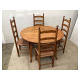 Table & Four Ladder Back Chairs