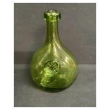 Vintage Olive Green Blown Bottle