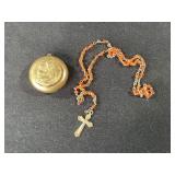 Early Rosary Beads in Brass Case,Germany
