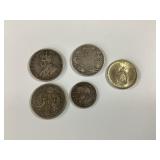 Vintage Foreign Silver Coins Lot