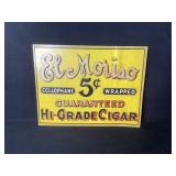 El Moriso Cigar Cardboard Sign