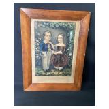 Early Currier & Ives Little Brother & Sister Print