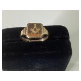 Vintage 9K Gold Masonic Ring,English