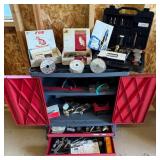 Welding Tools in Plastic Storage Cabinet