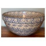 Robinson Ransbottom Blue Spongeware Bowl, 16"