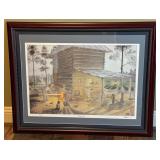 Framed Kenny Glenn Print Flue Fire,