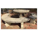 Concrete Outdoor Table With Benches