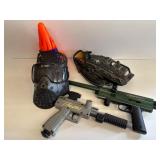 Paint Ball Gun, Collapsible Cones, Baseball Glove