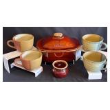 Sango Soup Mugs, Hull Pottery Casserole Dish