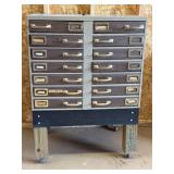 Metal 14 Drawer Storage Cabinet on Base