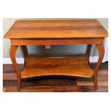 Vintage Tiger Oak Console Table, Tiered