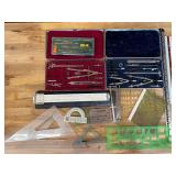 Drafting Tools and Instruments with Cases