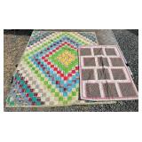 Vintage Patchwork Throw Quilts,Stains