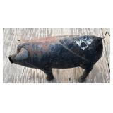 Metal Pig Figure with Rustic Finish