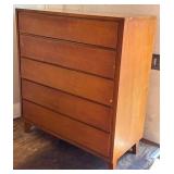Mid-Century Modern Wood Five-Drawer Chest