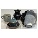Hand Thrown Signed NC Pottery Vase & More