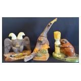 Three Ceramic Liquor Decanters