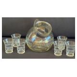 Anchor Hocking Laurel Leaf Pitcher & Glasses