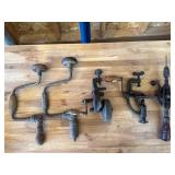 Vintage Handheld Brace Drills and Vise Tools