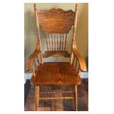 Oak Wood Spindle-Back Armchair