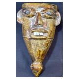 Glazed Ceramic Face Jug with Marking