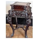 Antique Asian Carved Dragon Motif Plant Stand
