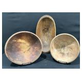Early Antique Primitive Hand Carved  Dough Bowls