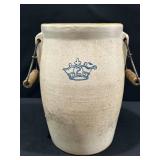 R Ransbottom #2 Blue Crown Stoneware Butter Churn