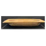 Primitive Hand-Carved Wooden Dough Bowl, 45.5" L