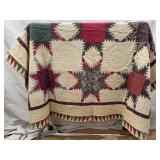 Vintage Hand-Stitched Star of Bethlehem Quilt