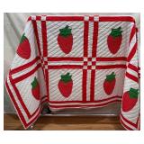 Vintage Handmade Strawberry Patchwork Quilt