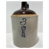 Antique Blue Ribbon 3 Gallon Stoneware Whiskey Jug